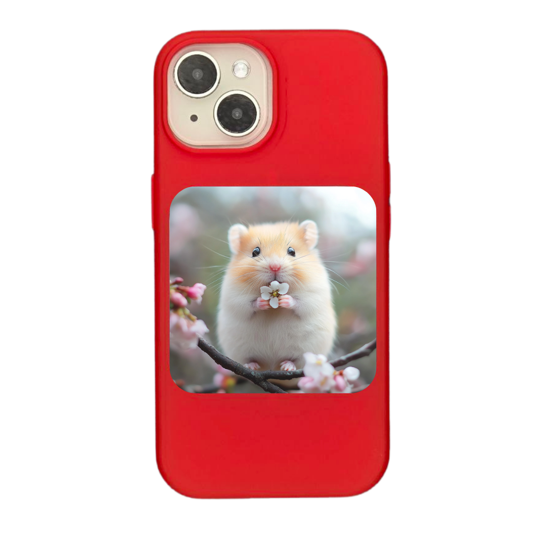 Adorable Hamster with Cherry Blossom Charm