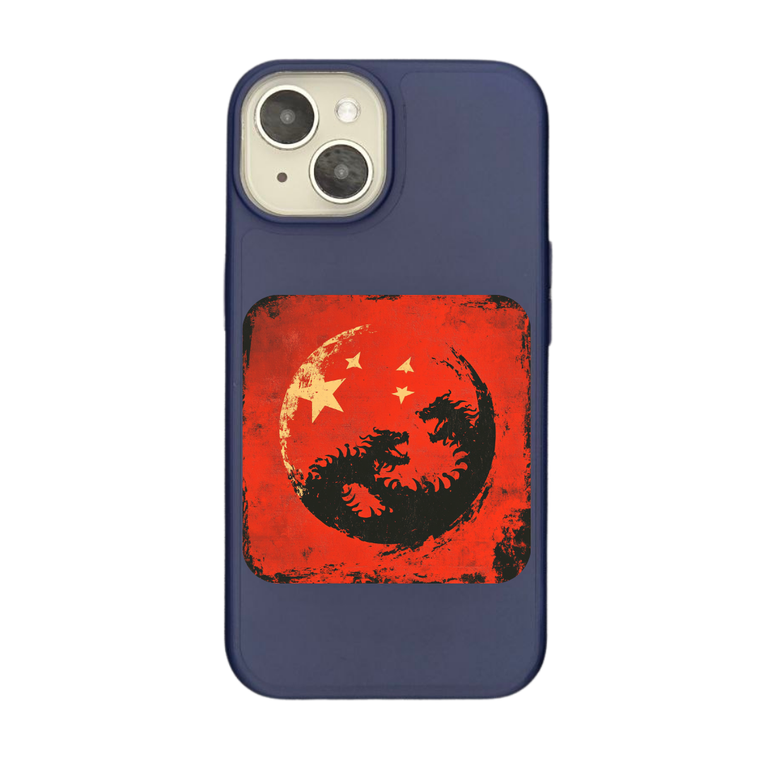 Chinese Flag - Artistic Dragon Emblem with Star Accents