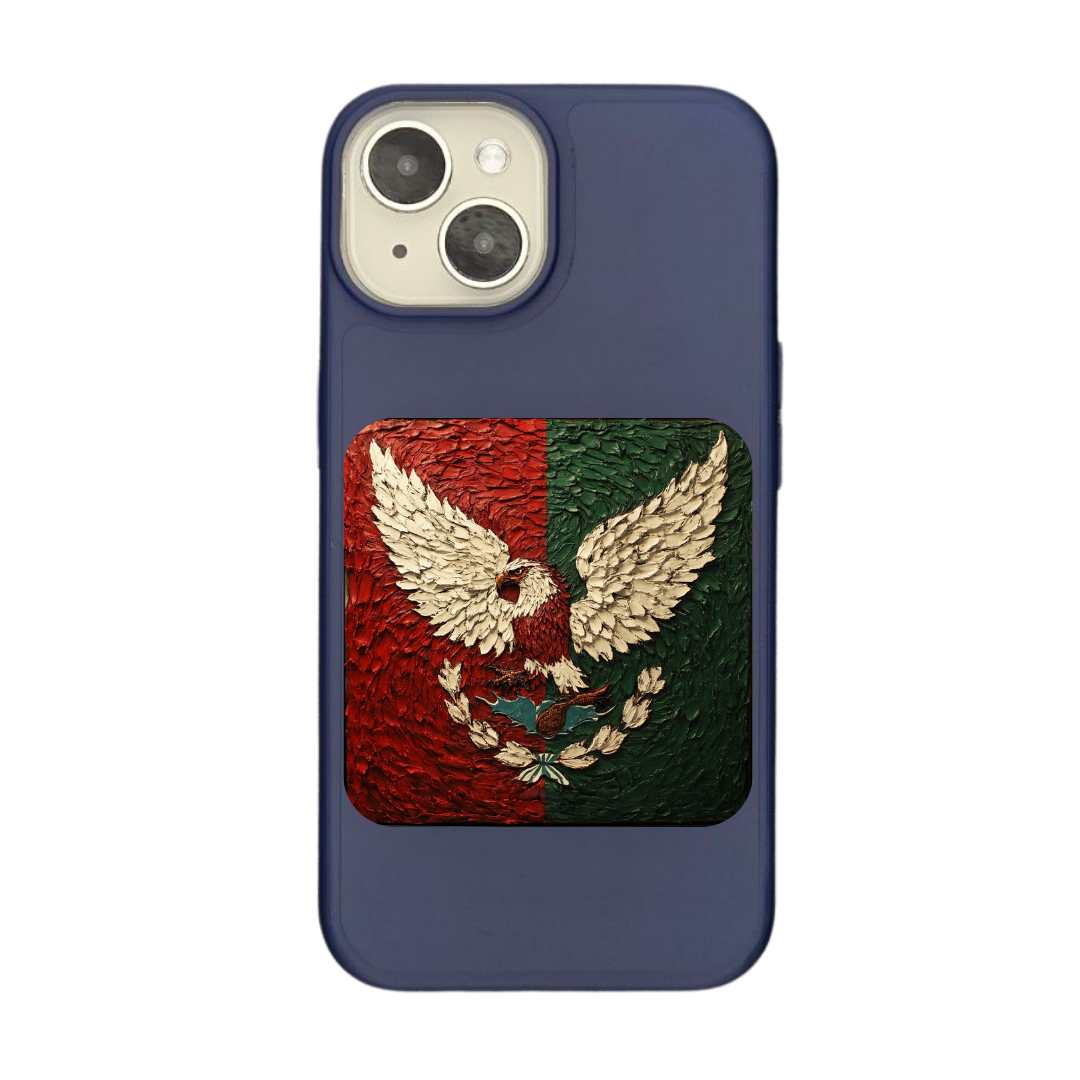 Mexico Flag - Textured Artwork with National Eagle and Symbols