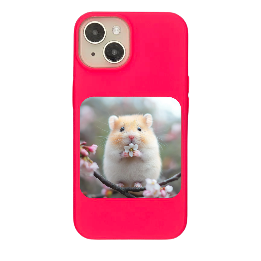 Adorable Hamster with Cherry Blossom Charm