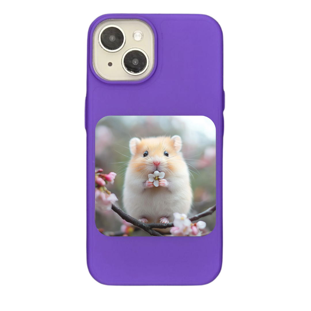 Adorable Hamster with Cherry Blossom Charm