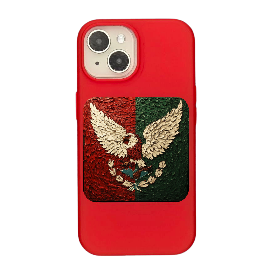 Mexico Flag - Textured Artwork with National Eagle and Symbols